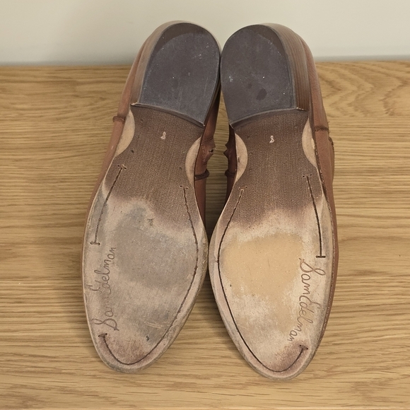 Sam Edelman Women’s Petty Leather Camel Cognac Brown Ankle Boot Size 8 - Picture 2 of 11